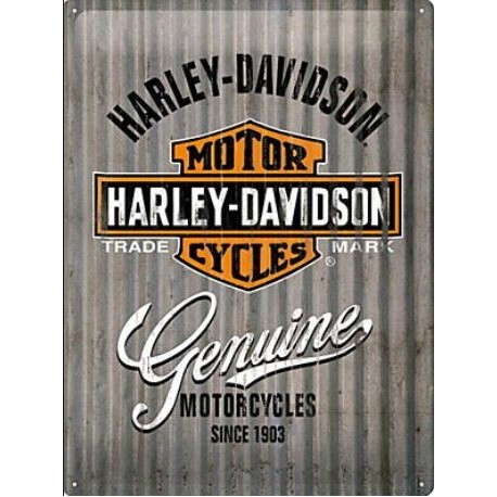 Plaque métal Harley Davidson rétro Genuine 30x40cm