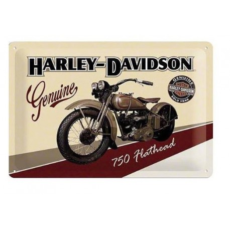 Plaque métal Harley Davidson 750 Flathead 20x30cm