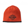 Bar & Shield Knit Beanie - Vintage Orange