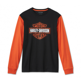 T-SHIRT MANCHE LONGUE Harley-Davidson® Mens Bar & Shield Long Sleeve Colorblocked