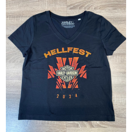 T-shirt femme collab Harley Davidson x Hellfest 2024