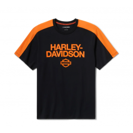 T-shirt H-D® TECH Coolmax® pour homme - Colorblock - Harley Black & Harley Orange