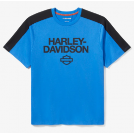 T-shirt H-D® TECH Coolmax® pour homme - Colorblock - Nebulas Blue & Harley Black