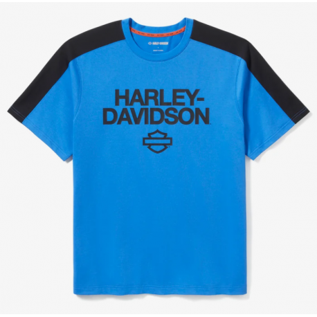 T-shirt H-D® TECH Coolmax® pour homme - Colorblock - Nebulas Blue & Harley Black