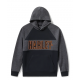 Sweat à capuche pullover Bar Font Colorblock pour homme