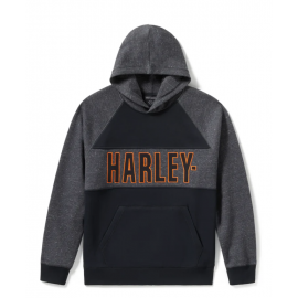 Sweat à capuche pullover Bar Font Colorblock pour homme