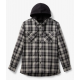 Chemise à manches longues à capuche et à carreaux pour homme