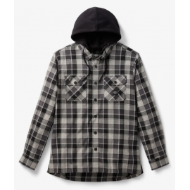 Chemise à manches longues à capuche et à carreaux pour homme