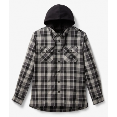 Chemise à manches longues à capuche et à carreaux pour homme