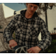 Chemise à manches longues à capuche et à carreaux pour homme