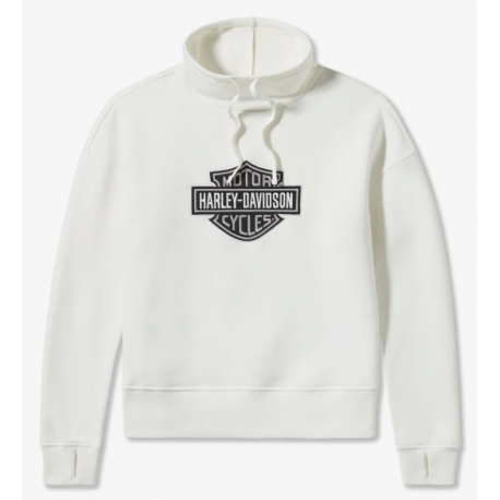 Pullover à col cheminée Essential Bar & Shield pour femme - Cloud Dancer