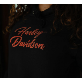 Sweat à capuche pullover Essential Bling pour femme - Harley Black