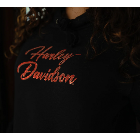Sweat à capuche pullover Essential Bling pour femme - Harley Black