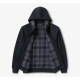 Sweat à capuche zippé doublé à carreaux