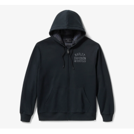 Sweat à capuche zippé doublé à carreaux