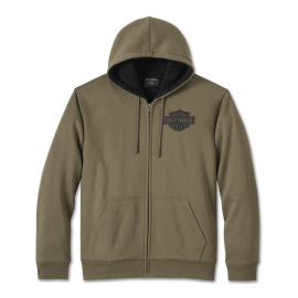 Sweat à capuche zippé vert Harley-Davidson Bar & Shield Sherpa