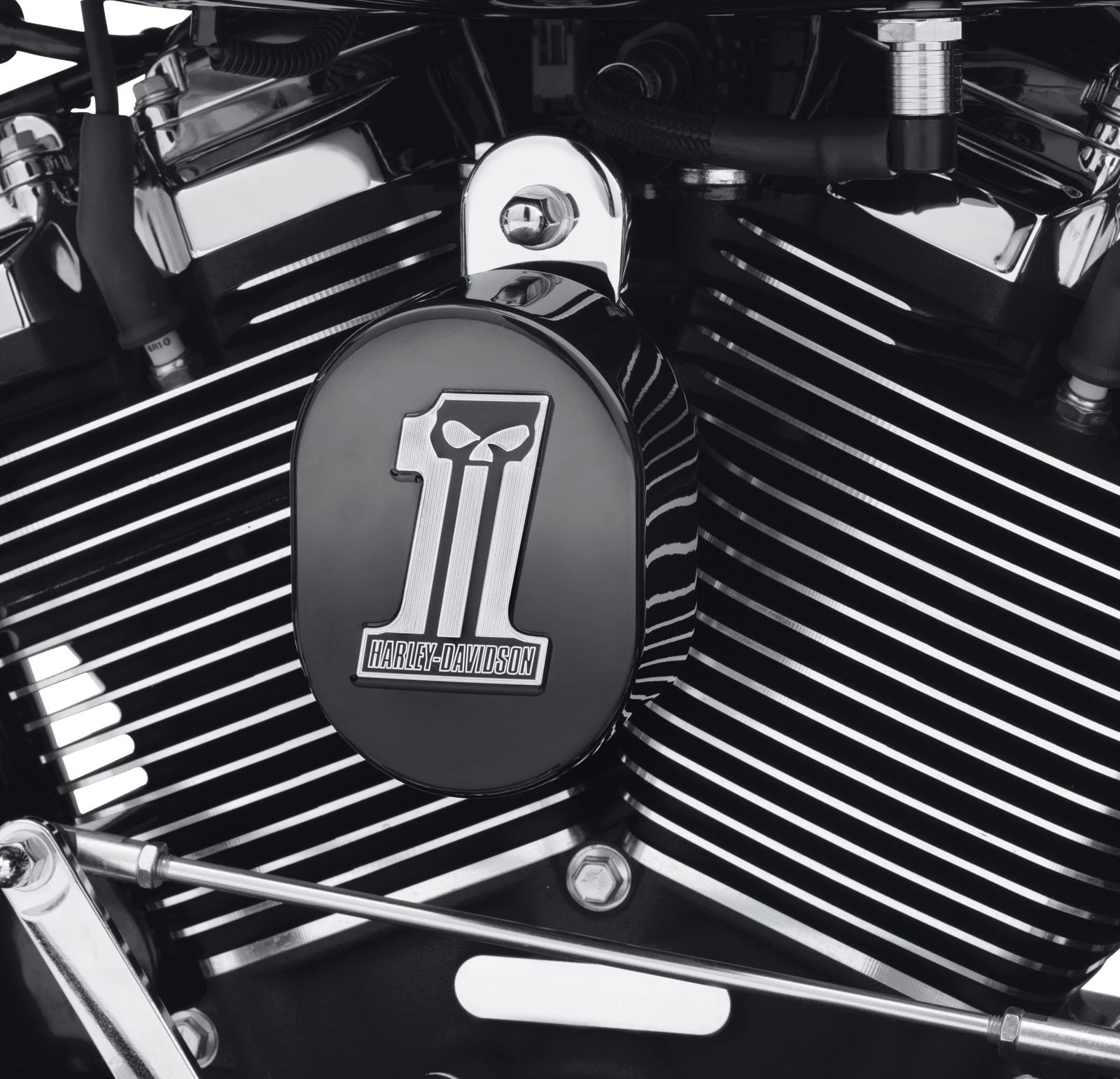 Cache Avertisseur Logo Dark Custom Harley Davidson