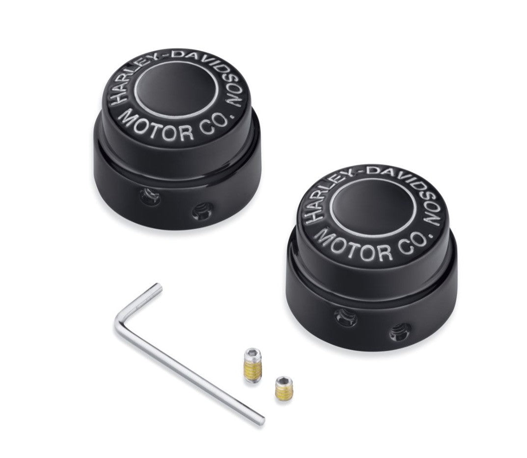 Caches AXE DE Roue AV Hdmc Noir Harley Davidson