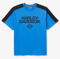 T-shirt H-d® Tech Coolmax® pour homme - Colorblock - Nebulas Blue & Harley Black