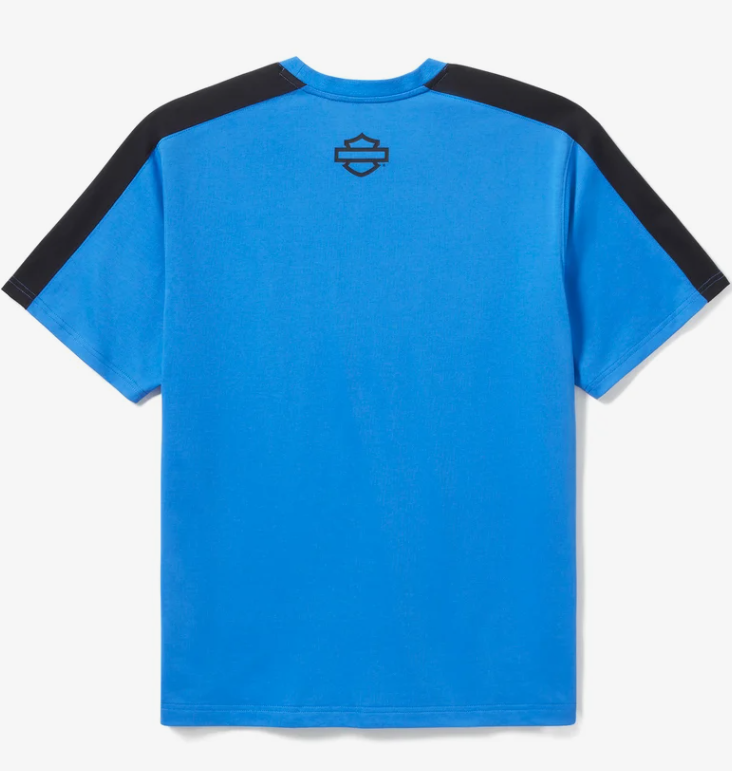 T-shirt H-d® Tech Coolmax® pour homme - Colorblock - Nebulas Blue & Harley Black