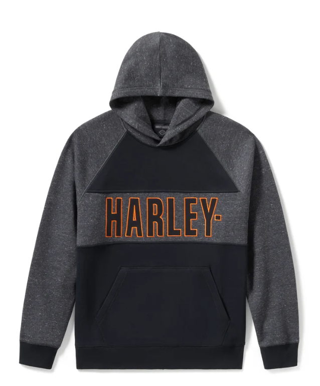 Sweat à capuche pullover Bar Font Colorblock pour homme