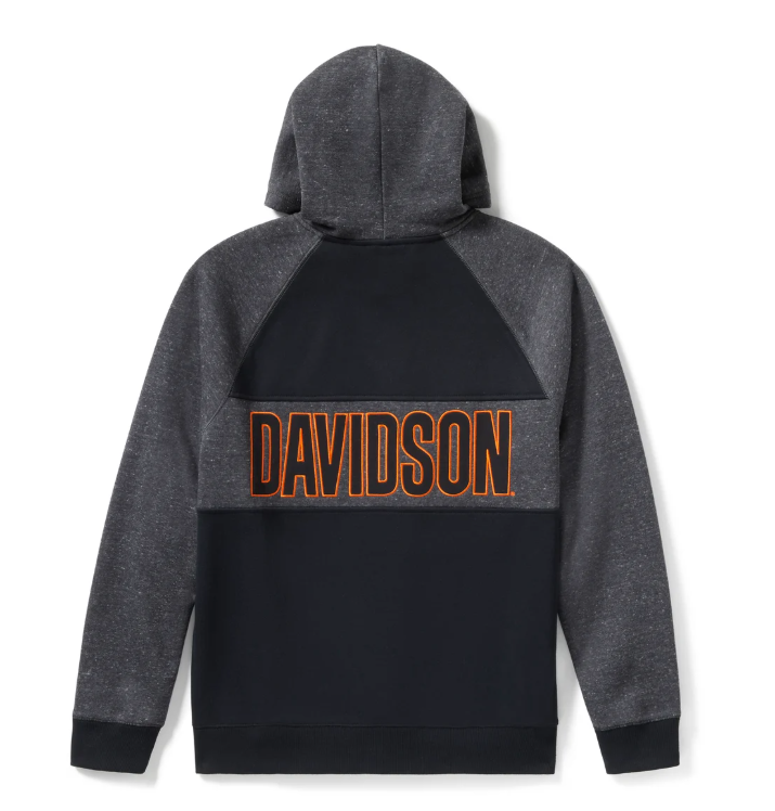 Sweat à capuche pullover Bar Font Colorblock pour homme