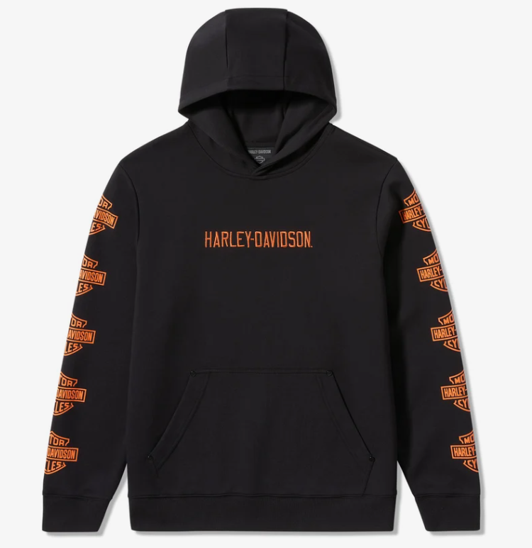 Sweat à capuche pullover Bar & Shield Essential pour homme - Harley Black