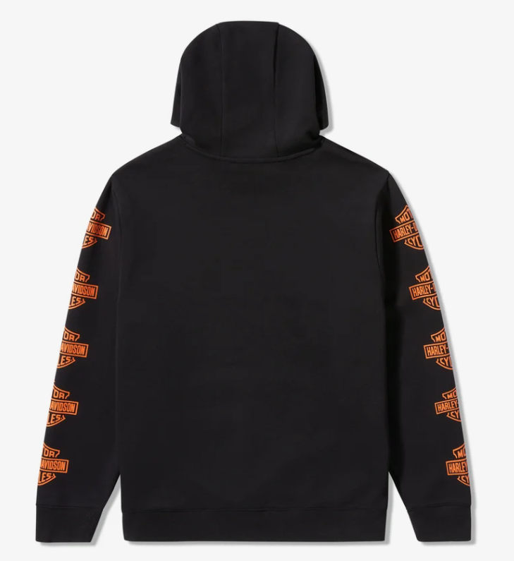 Sweat à capuche pullover Bar & Shield Essential pour homme - Harley Black