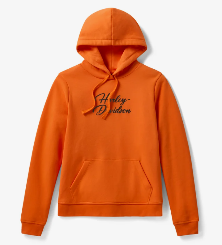 Sweat à capuche pullover Essential Bling pour femme - Harley Orange