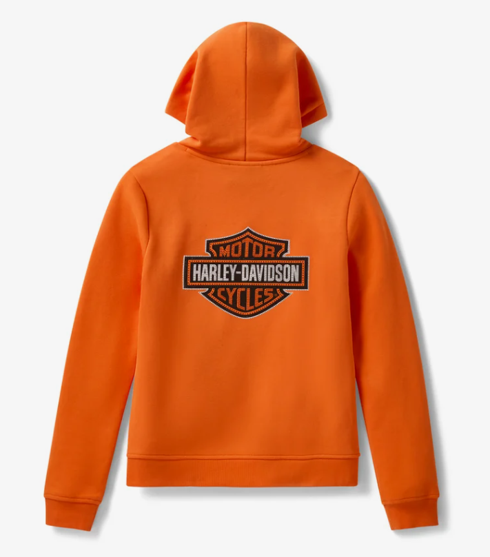 Sweat à capuche pullover Essential Bling pour femme - Harley Orange