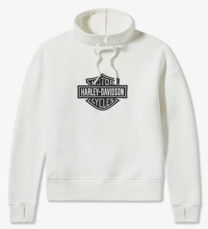 Pullover à col cheminée Essential Bar & Shield pour femme - Cloud Dancer