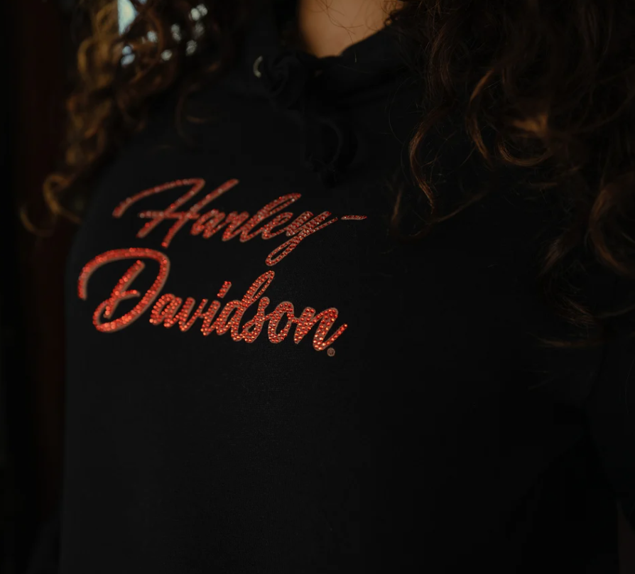 Sweat à capuche pullover Essential Bling pour femme - Harley Black