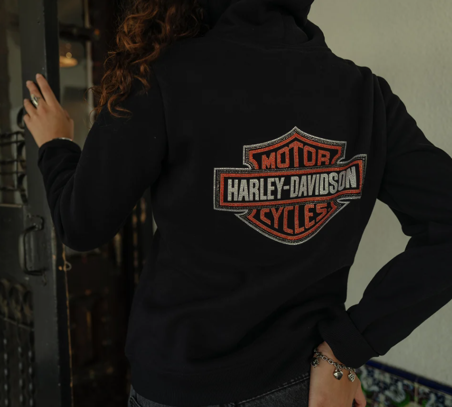 Sweat à capuche pullover Essential Bling pour femme - Harley Black