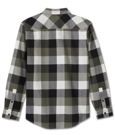 Chemise à manches longues à carreaux pour hommes, Harley Black Grape Leaf