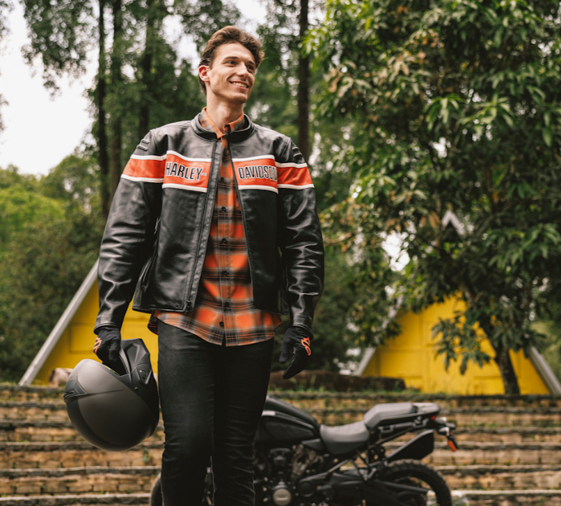 Blouson de moto H-D Trenton en cuir pour hommes