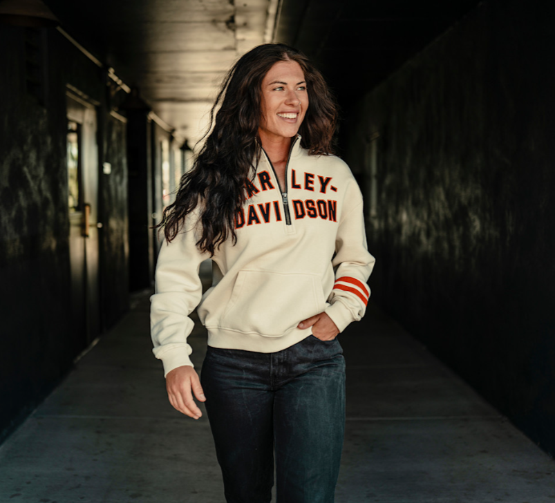 Sweat en polaire H-D Essential à col zippé pour femmes - Birch