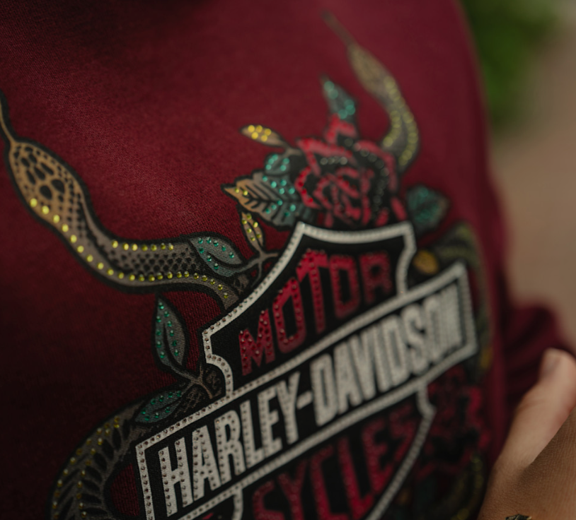 Polaire Serpent Rose Bling - Maroon Banner