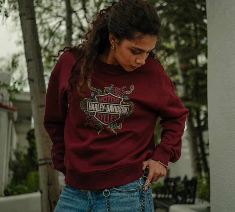 Polaire Serpent Rose Bling - Maroon Banner
