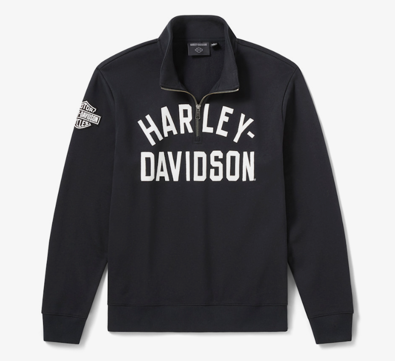 Pull en polaire H-D Essential à col zippé pour hommes - Harley Black
