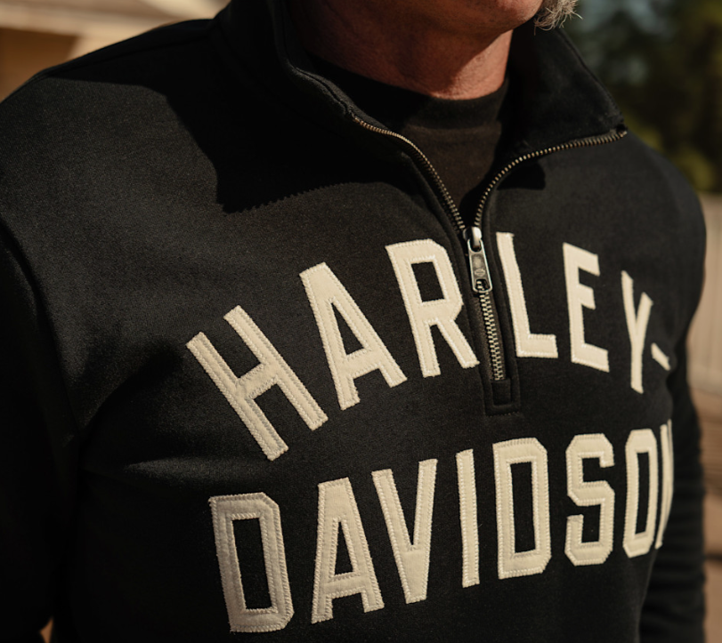 Pull en polaire H-D Essential à col zippé pour hommes - Harley Black