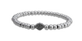 Bracelet extensible Harley-Davidson® pour femme, petit modèle à perles, motif Bar & Shield - Argent