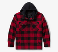 Sur-chemise à capuche Traveler pour hommes - Plaid - Deep Red & Harley Black