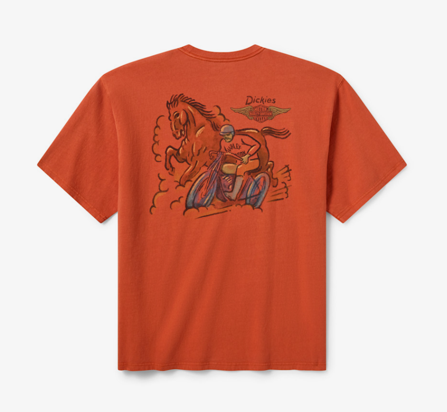 T-shirt Dickies x H-D Horsepower pour hommes - Vintage Orange