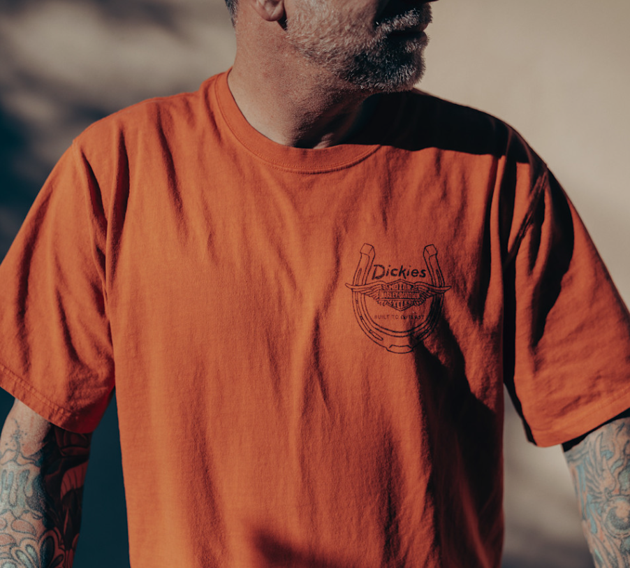 T-shirt Dickies x H-D Horsepower pour hommes - Vintage Orange